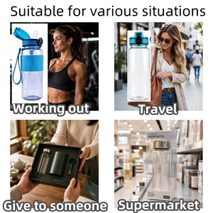 Botella de Agua de Tritán Personalizable para Gimnasio, Viajes y Uso al Aire Libre, para Batidos de Proteínas y Polvos Nutricionales, con Opción de Vidrio Borosilicato - Product Image 5