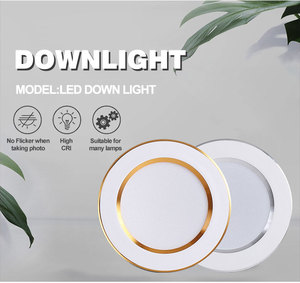 <span class=keywords><strong>Downlight</strong></span> LED integrado redondo ultradelgado de aluminio 3W <span class=keywords><strong>5W</strong></span> 7W 9W 12W 15W decoración moderna de estilo europeo - Product Image 1