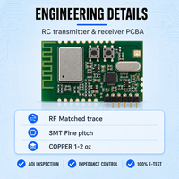Fabricant de cartes PCBA pour émetteurs-récepteurs RC avec module de télécommande sans fil RF, fabricant d'assemblages de PCB PCBA sur mesure