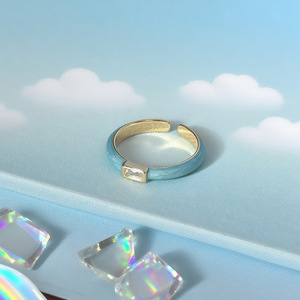 Geometric <b>Titanium</b> Steel Gold Plated <b>Ring</b> For Women Gift Jewelry - Product Image 1