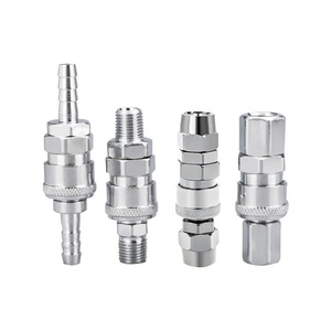 C Type <b>Quick</b> <b>Connector</b> 8mm Stainless Steel Pneumatic Tool Air Hose Fitting Self Locking Air Compressor Accessory - Product Image 1