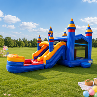 Château gonflable en PVC avec toboggan, capacité 600 kg, garantie 3 ans, usage commercial pour fêtes d'enfants