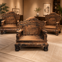 Ensemble de canapés de luxe en bois de rose noir indonésien en forme de U avec espace de rangement, personnalisable, grand modèle de style Ming Qing, style chinois