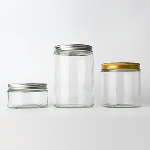 100Ml 200Ml <span class=keywords><strong>300Ml</strong></span> 800Ml 1000Ml Thẳng Hai Mặt Vòng Rõ Ràng <span class=keywords><strong>Glass</strong></span> Mật Ong Jar Với Nhôm Kim Loại Top Nắp - Product Image 1