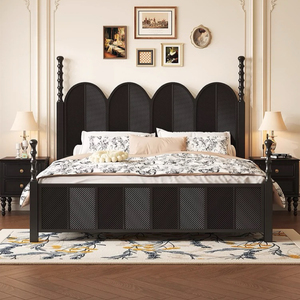 Cama de Madera Maciza de Diseño Tradicional con Columnas Romanas Antiguas, Casa para Perros y Gatos para Todas las Estaciones - Product Image 4