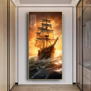 Mural Moderno Minimalista para Pasillo, Versión Vertical, Pintura Decorativa para Pared de Fondo - Product Image 5