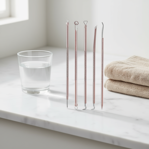 Kit d'élimination des points noirs Myrva, outil d'extraction en acier inoxydable pour le soin de la peau du visage, élimination des boutons et de l'acné, modèle MYR-LB6078A12 - Product Image 2