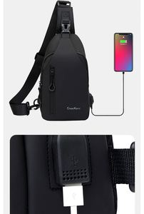 Sac messager décontracté pour homme avec logo personnalisé, couleur unie, nouveau design, sac bandoulière, vente en gros - Product Image 2