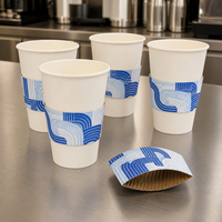 Manchon de tasse à café gaufré avec logo personnalisé, en papier kraft recyclable, pour emballage de boissons chaudes à emporter en café
