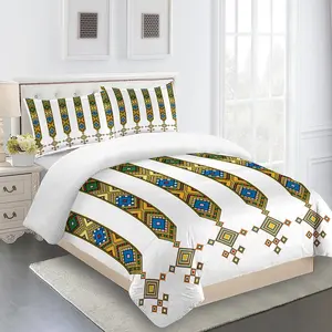 Ethiopian Traditional Saba Telet customized design 3D printed bedding set duvet cover set with pillowcase