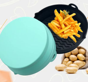 Moule à gâteau en silicone pliable pour la maison, panier rond en silicone réutilisable, ensemble de doublures pour friteuse à air, accessoires pour four - Product Image 2