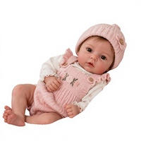 Muñeca Bebé Reborn de 55 cm, Hecha a Mano, de Vinilo y Algodón Suave, Modelo de Bebé con Gorro de Punto Rosa, Venta al Por Mayor, OEM, ODM