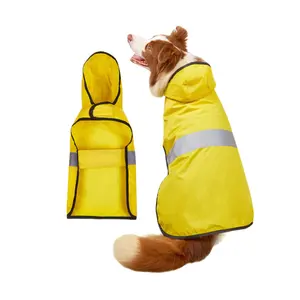 पालतू रेनकोट चिंतनशील जलरोधक कुत्ता कोट हुड वाला कुत्ते के कपड़े विंडप्रूफ पालतू कपड़े