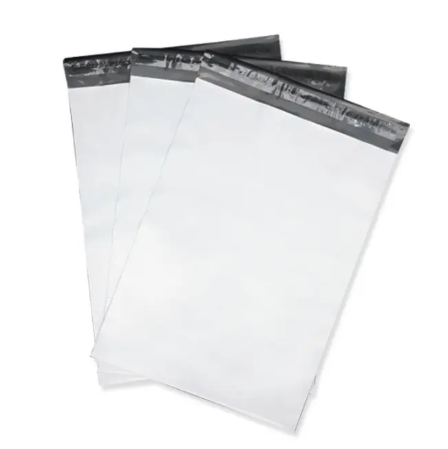 Wholesale 15*23+4cm white poly mailer courier packaging self-adhesive poly plastic bags