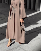 Dropshipping Vêtements islamiques du Moyen-Orient avec diamants Vêtements musulmans modernes de Dubaï Ensemble abaya 2 pièces Robe modeste L0040