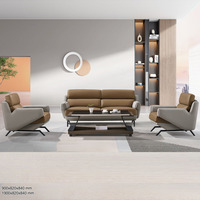 Conjunto de Sofás Comerciales de Cuero Seccional - Diseño Moderno, Muebles de Oficina Duraderos para el Hogar, Oficina, Escuela y Hospital