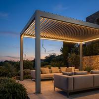 Pergola robuste en aluminium 6063-T6 avec revêtement en poudre écologique, toit à lames orientables imperméable, pour jardin extérieur
