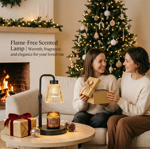 โคมไฟอุ่นเทียนแก้วลายเส้นแนวตั้งหลากสี พร้อมตัวตั้งเวลาปรับได้ โคมไฟละลาย<span class=keywords><strong>เทียน</strong></span>ไร้เปลวไฟ สำหรับตกแต่งบ้าน - Product Image 6