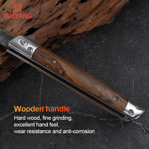 Coltello tascabile pieghevole YUEYANG per gli uomini Clip sottili EDC con fodera basso profilo coltello da gentiluomo con manico in legno classico - Product Image 4