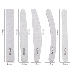 Lime à <span class=keywords><strong>ongles</strong></span> double face personnalisée avec logo imprimé gris, grain 100/180, forme demi-lune, carrée, droite, en papier de verre lavable - Product Image 3