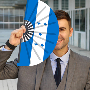 Abanicos Plegables de Bambú con la Bandera de Honduras al por Mayor, Abanico de Mano para Carnaval, Boda, Festival, Fiesta, Agencia de Viajes - Product Image 3