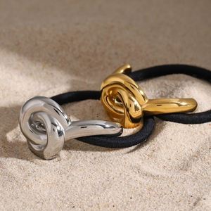 INS ยางรัดผมแบบวงกลมขนาด18K อุปกรณ์แต่งผมทำจากสเตนเลสสตีลกันน้ำได้ - Product Image 6