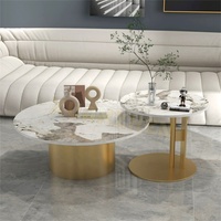 Table basse ronde en marbre de luxe intelligente Xuanzhen pour salon, nouvelle table à thé italienne en acier inoxydable, table centrale moderne