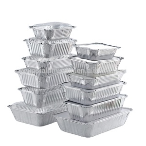 Hot bán Trung Quốc nhà máy bán buôn 450 ml dùng một lần nhôm lá nướng container phục vụ Chảo Takeaway khay có nắp đậy - Product Image 2