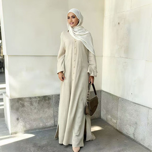 Custom OEM NIDA Abaya Modest Abaya Dubai Long Sleeve Vintage Turkish <strong>Egyptian</strong> Islamic <strong>Muslim</strong> <strong>Dress</strong> for Daily Traditional Wear - Product Image 4