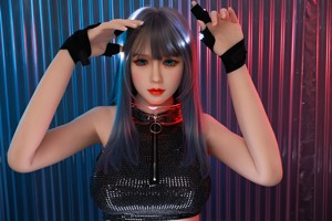 Hot 165cm Cyberpunk Lifelike Companion Doll, Gradient Hair Realistic Adult Model with LED Glasses Soft Breast Lace Trim for Men - Product Image 3