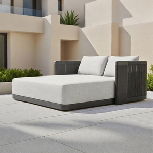 Lettino Prendisole da Esterno in Alluminio, Arredo Portatile per Spiaggia, Piscina, Villa, Hotel, Design Moderno Pieghevole - Product Image 3