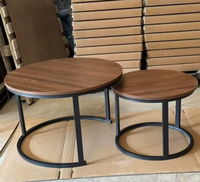 Ensemble de tables basses de haute qualité, vente chaude, meubles de salon de luxe, design durable, cadre en bois ovale moderne
