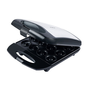 Máquina para hacer donas, máquina eléctrica para hacer donas de 12 orificios, para panadería casera, máquina para hacer aperitivos para el desayuno, color negro - Product Image 4