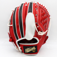 Gant de lanceur de baseball rouge personnalisé avec double bordure et protection des doigts, vente en gros