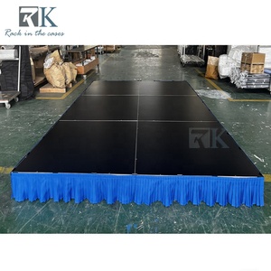 Non-slip Platform Stage with Blue Skirts for Dj Clubs Portable Stage Sale - Product Image 3