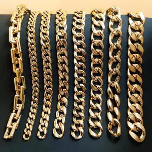 High Quality Big Chain For Shoe And Bag Chunky Acrylic Chain Roll Purse Strap Gold Acrylic Bag Chain