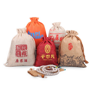 Eco-friendly Custom Cotton <b>Drawstring</b> Jewelry Gift <b>Bag</b> Recycled Material <b>Small</b> Size Custom Color Screen Printed Bracelets Rings - Product Image 4