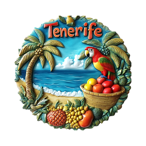 Imanes de Resina Personalizados al por Mayor 2026, Recuerdos Modernos de <span class=keywords><strong>Tenerife</strong></span>, Imanes para Refrigerador con Base de Madera de Tamaño Mediano - Product Image 1