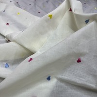 Penjualan Langsung Pabrik Kain Hanfu Gaya Kuno Rajutan Katun Chiffon Bordir Renda Trim Motif Hati Kecil