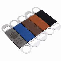 Ouvre-bouteille long en PU gravé au laser personnalisé, double face, durable, pour utilisation en restaurant et en cuisine