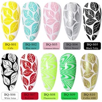 BQAN — Gel d'estampillage OEM, étiquette privée, coloré, scintillant, 12 couleurs, pour les plaques d'estampage, pour Nail Art, 8ml