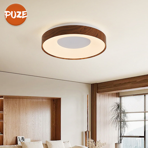Plafonnier LED en bois de bonne qualité pour salon chambre à coucher décoration intérieure Anti-éblouissement Protection des yeux Fer <span class=keywords><strong>PVC</strong></span> 24w - Product Image 2
