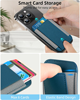 Funda Magnética para Tarjetas para 14 y para 13 Pro, Funda de Cuero PU y Tela Elástica con Ranura para Tarjetas