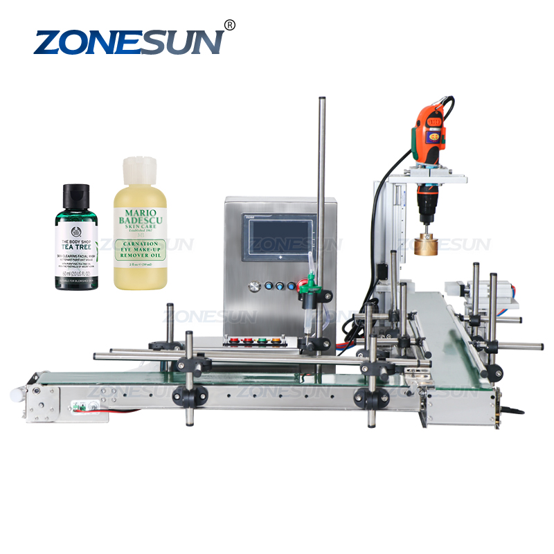 ZONESUN ZS-FAL90S для офиса L конфигурации автоматическая машина небольшей бутылки перистальтический насос жидкого продукция для заполнения, покрытия и станочная линия