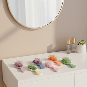 Custom Logo Factory Portable Mini <strong>Travel</strong> Airbag <strong>Hair</strong> Comb for Kid Wet and Dry Soft Nylon Scalp Massage Detangling <strong>Hair</strong> <strong>Brush</strong> - Product Image 2