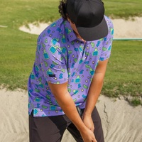 Polo de Golf Deportivo con Cuello Tipo Waffle, Tejido Elástico en 4 Direcciones, 92% Poliéster, 8% Elastano