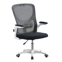 Chaise de bureau ergonomique à dossier haut en maille avec appui-tête et soutien lombaire pour une assise longue et confortable, idéale pour le bureau à domicile et l'étude