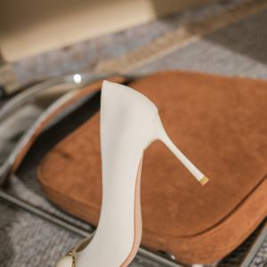 Elegantes Zapatos de Tacón de Aguja Negros de Cuero Genuino con Lazo, Punta Fina y Boca Baja, Novedad de Verano, Sensuales y Delgados - Product Image 6