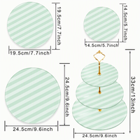 Support à gâteau décoratif en verre trempé à 3 niveaux pour la présentation de cupcakes et de desserts, support à gâteau en verre trempé au design personnalisé