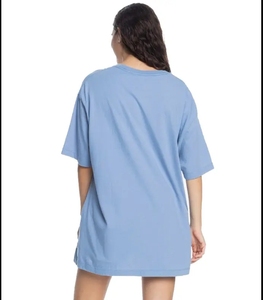 T-shirt Lunga Oversize da Donna con Spalle Cadenti, Vestibilità Ampia, Estiva, Eco-Friendly, Traspirante, in Maglia Compressa 100% Cotone ad Asciugatura Rapida - Product Image 3